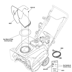 Chute Group - Remote Diagram and Parts List for 1695904-SS22E 2010 Briggs and Stratton Snow Blower